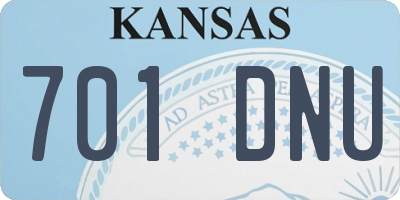 KS license plate 701DNU