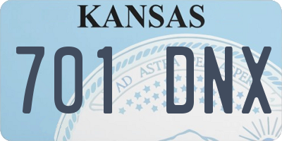 KS license plate 701DNX