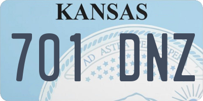 KS license plate 701DNZ