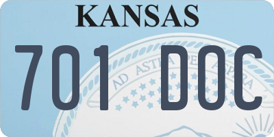 KS license plate 701DOC