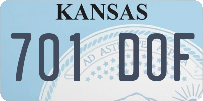 KS license plate 701DOF