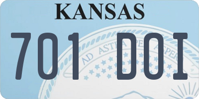 KS license plate 701DOI