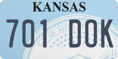 KS license plate 701DOK