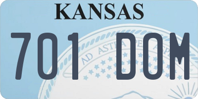 KS license plate 701DOM