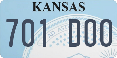 KS license plate 701DOO