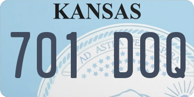 KS license plate 701DOQ