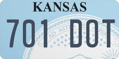 KS license plate 701DOT