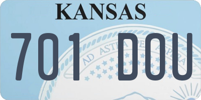 KS license plate 701DOU