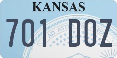 KS license plate 701DOZ
