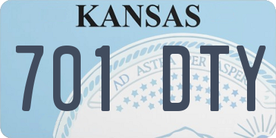 KS license plate 701DTY