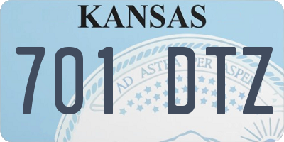 KS license plate 701DTZ