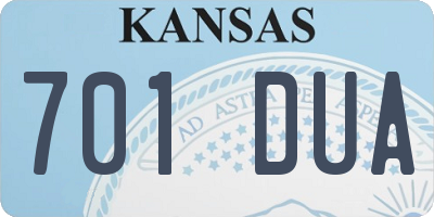 KS license plate 701DUA