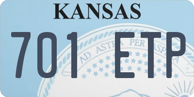 KS license plate 701ETP