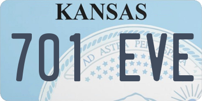 KS license plate 701EVE