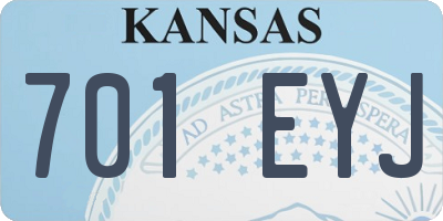 KS license plate 701EYJ