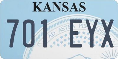 KS license plate 701EYX