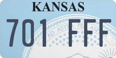 KS license plate 701FFF