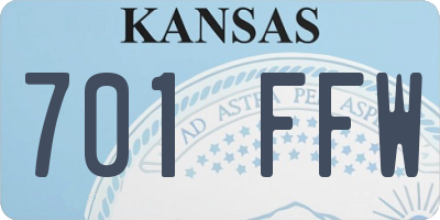 KS license plate 701FFW