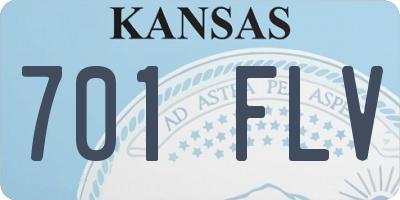 KS license plate 701FLV