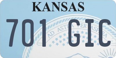 KS license plate 701GIC