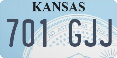 KS license plate 701GJJ