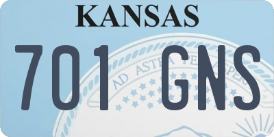 KS license plate 701GNS
