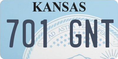 KS license plate 701GNT