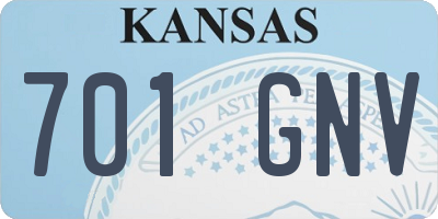KS license plate 701GNV