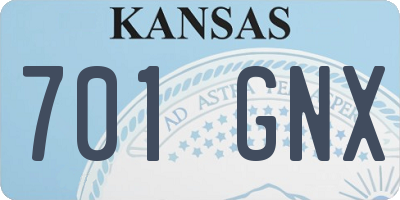 KS license plate 701GNX