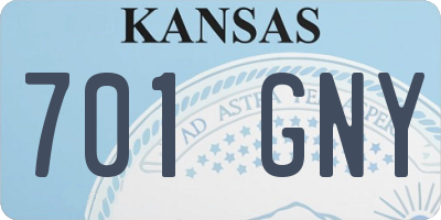 KS license plate 701GNY