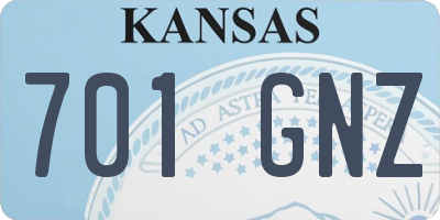 KS license plate 701GNZ