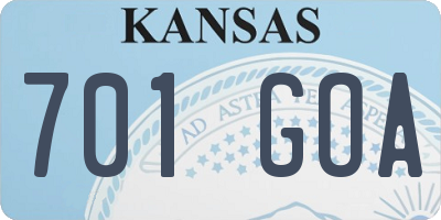 KS license plate 701GOA