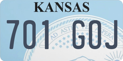KS license plate 701GOJ
