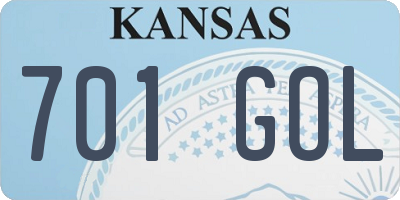 KS license plate 701GOL