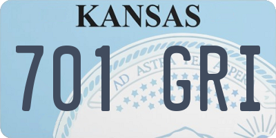 KS license plate 701GRI