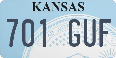 KS license plate 701GUF
