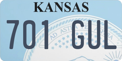 KS license plate 701GUL