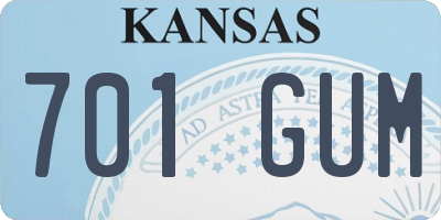 KS license plate 701GUM