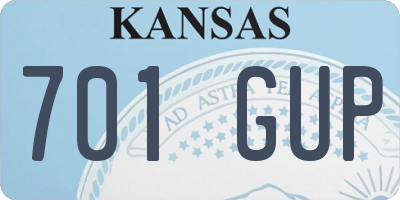 KS license plate 701GUP