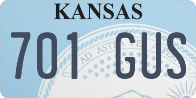 KS license plate 701GUS