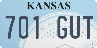 KS license plate 701GUT