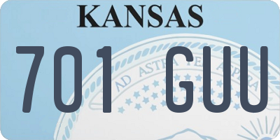 KS license plate 701GUU