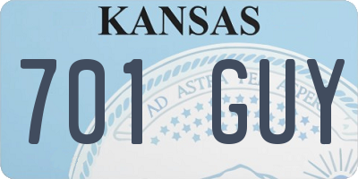 KS license plate 701GUY