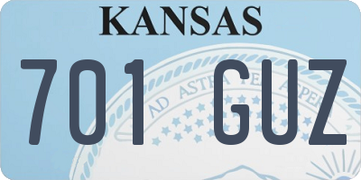 KS license plate 701GUZ