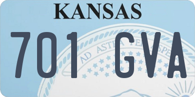 KS license plate 701GVA