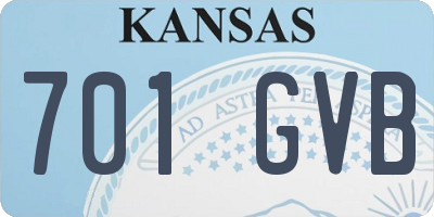 KS license plate 701GVB