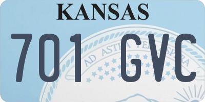 KS license plate 701GVC