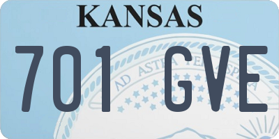 KS license plate 701GVE