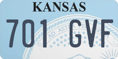 KS license plate 701GVF