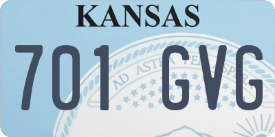 KS license plate 701GVG